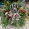 Planter A 8" Bow with accents and cones. - Image 2